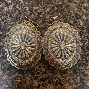 Silver concho earrings